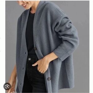 Jenni Kayne cashmere cocoon cardigan, dusty blue size XXS